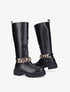 Bottes en simili à détail chaîne - Noir - 5