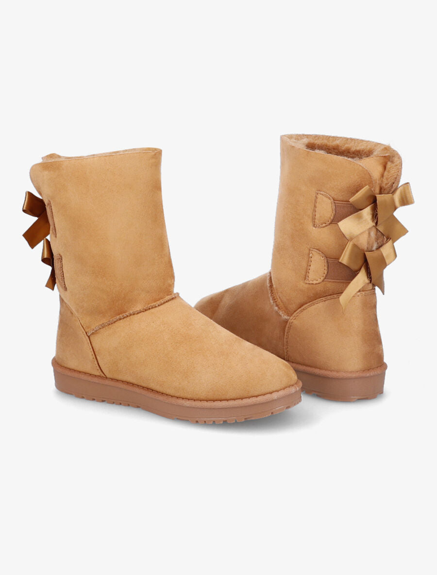 Boots fourrées à double flots - Camel - 4