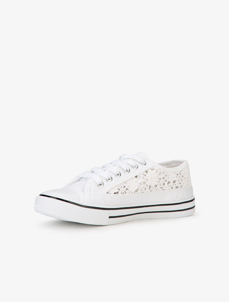 Tennis en crochet et bout en gomme - Blanc - 4