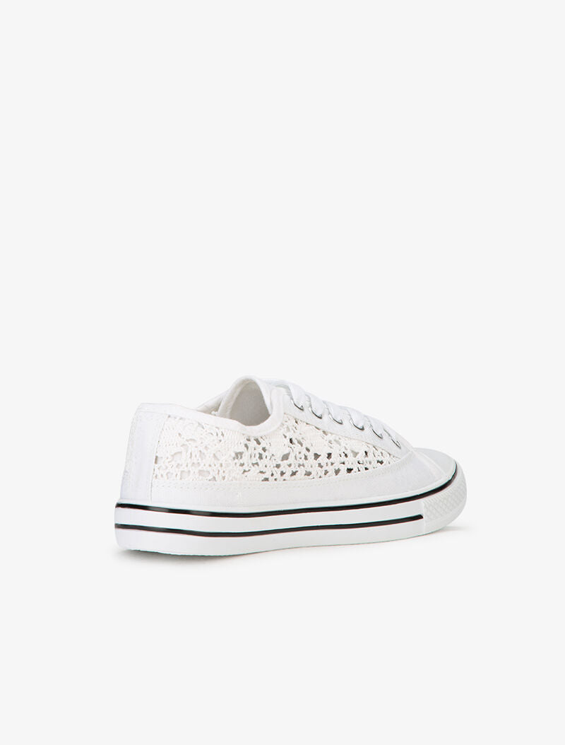 Tennis en crochet et bout en gomme - Blanc - 5