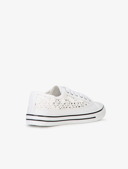 Tennis en crochet et bout en gomme - Blanc - 5