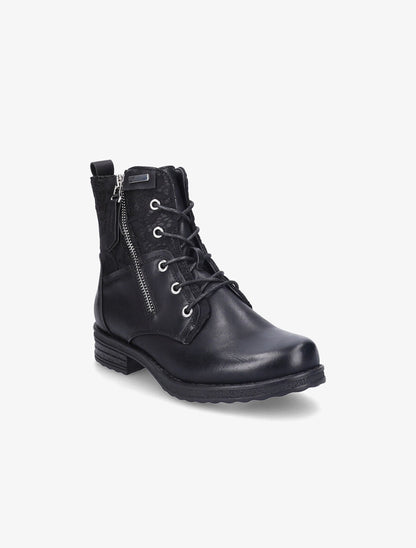 Bottines lacées à détail dentelle - Noir - 2