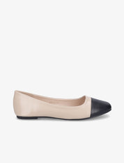 Ballerines à bout contrastant - Beige/noir - 1