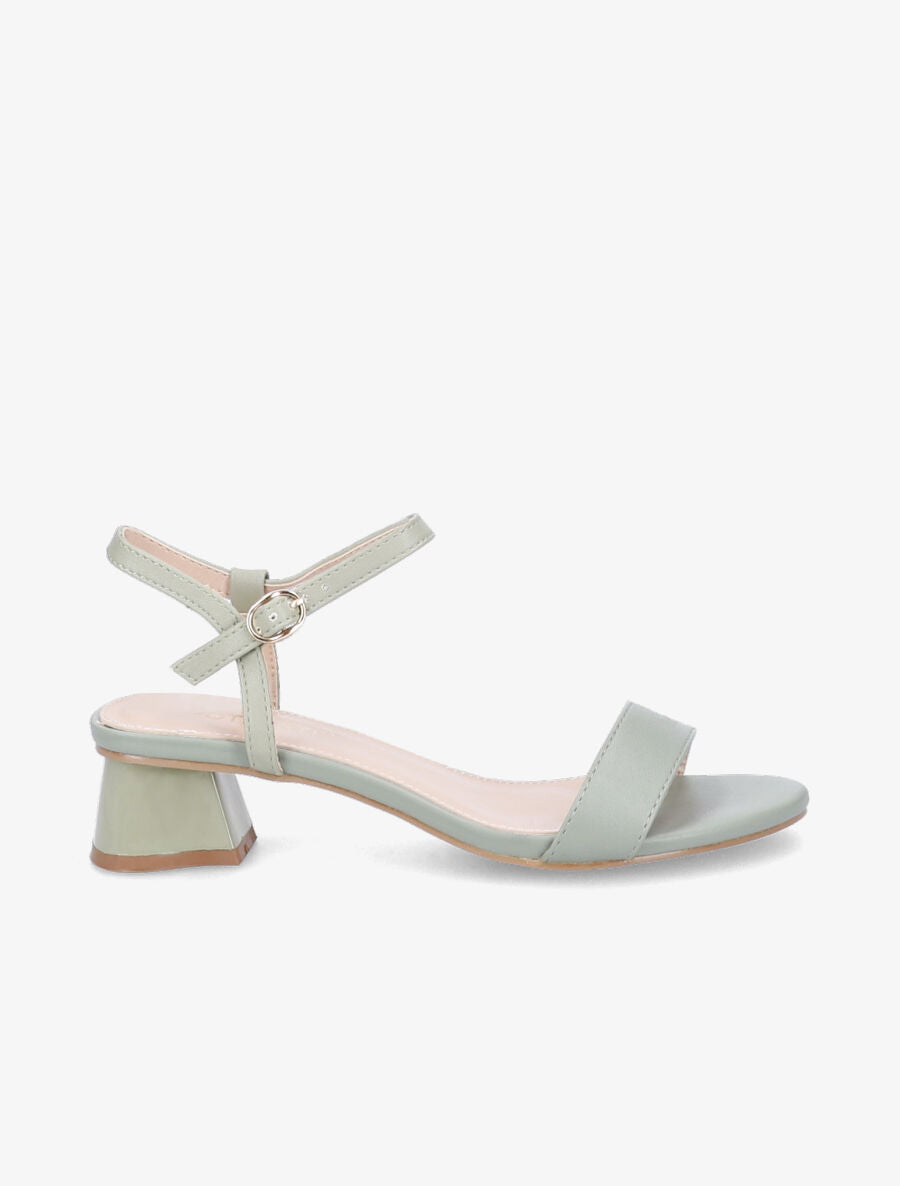 Sandales à bride et talons stylisés - Vert olive - 5