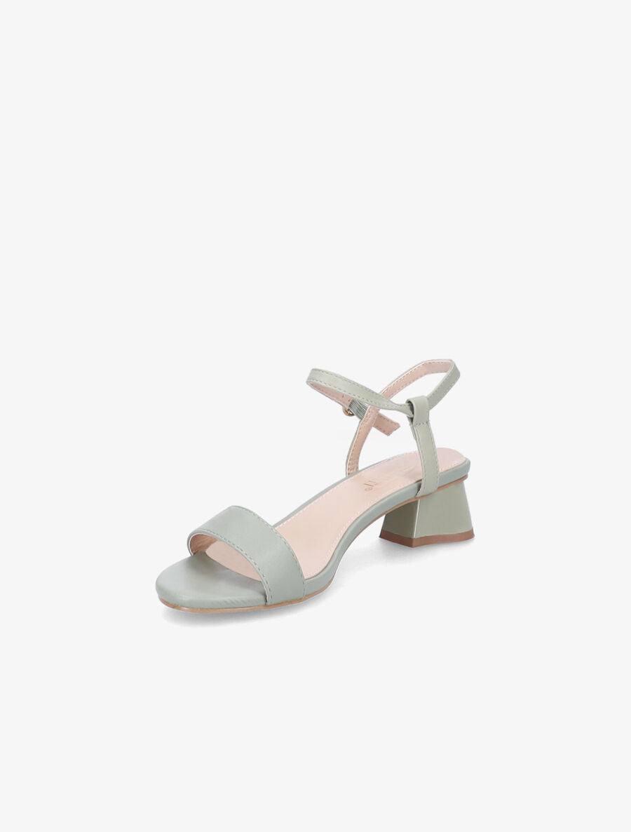 Sandales à bride et talons stylisés - Vert olive - 3