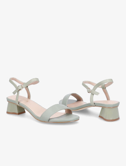 Sandales à bride et talons stylisés - Vert olive - 4