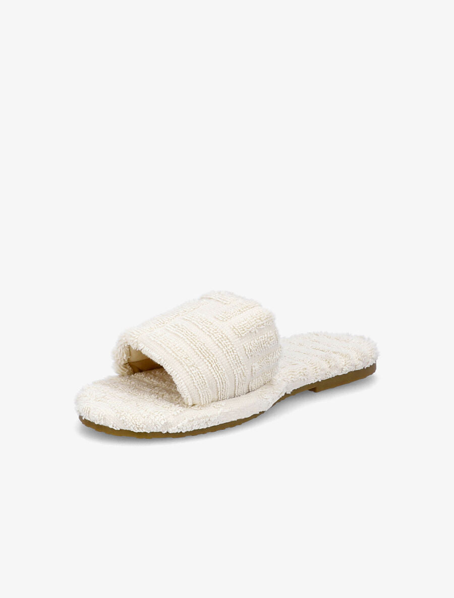 Claquettes en toile texturée - Beige - 3