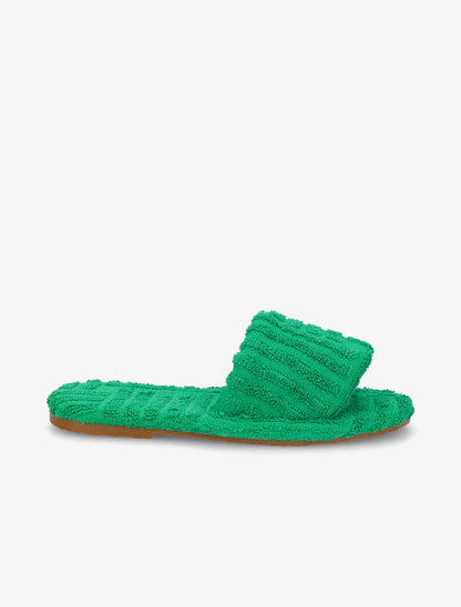 Claquettes en toile texturée - Vert - 5