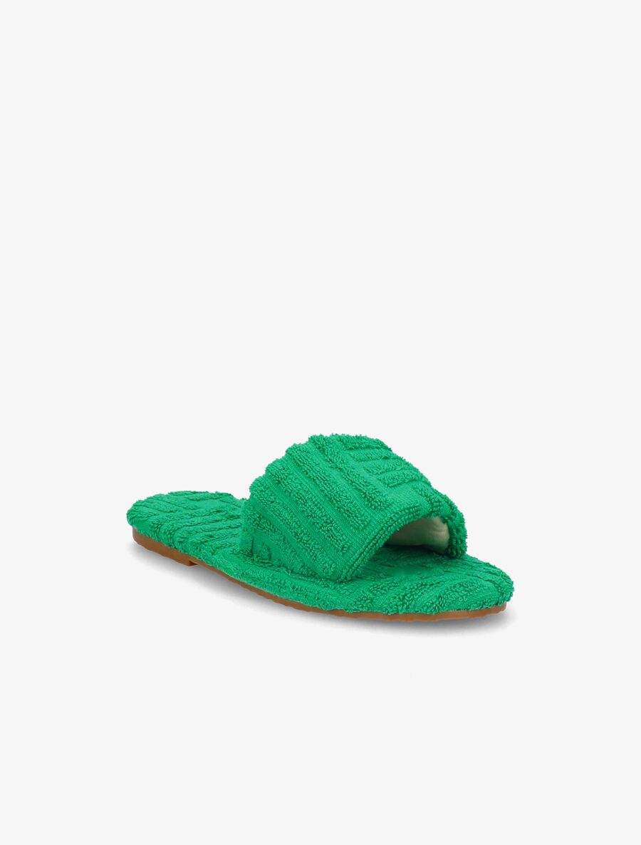 Claquettes en toile texturée - Vert - 2