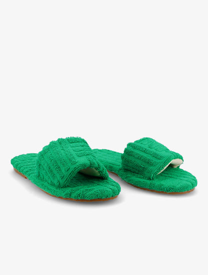 Claquettes en toile texturée - Vert - 4