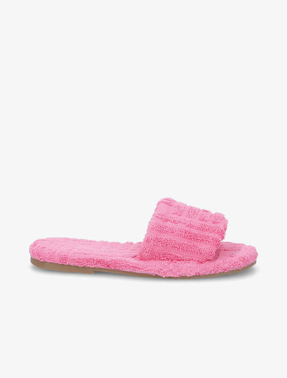 Claquettes en toile texturée - Rose - 1