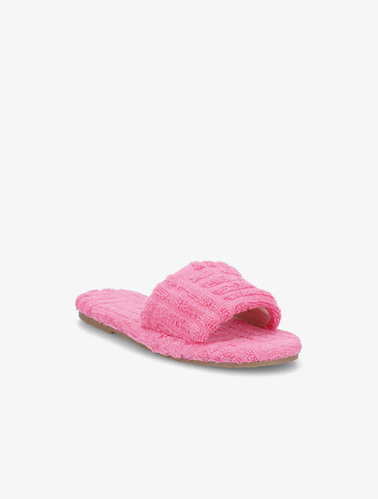 Claquettes en toile texturée - Rose - 2