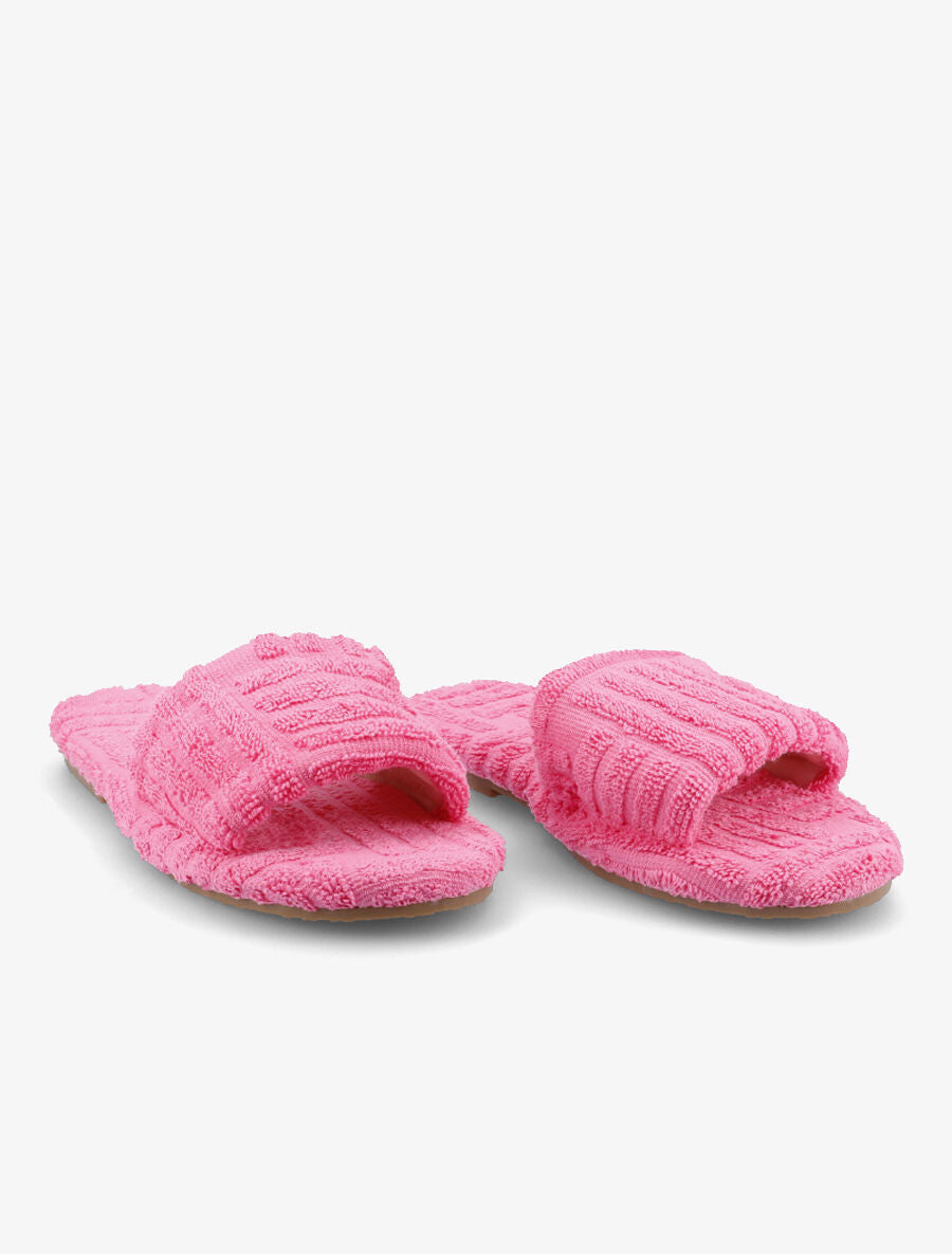 Claquettes en toile texturée - Rose - 4