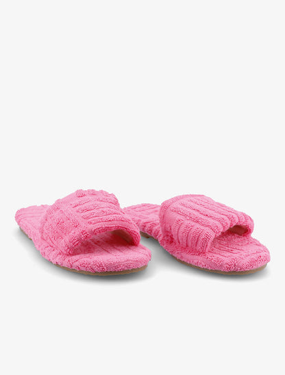 Claquettes en toile texturée - Rose - 4