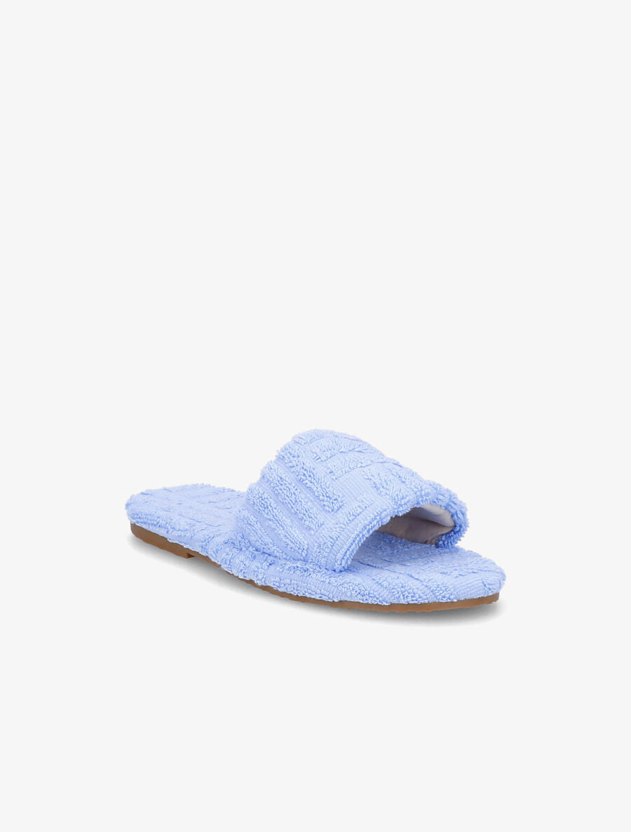 Claquettes en toile texturée - Bleu ciel - 2