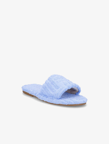 Claquettes en toile texturée - Bleu ciel - 2