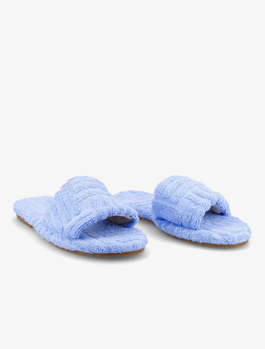 Claquettes en toile texturée - Bleu ciel - 4