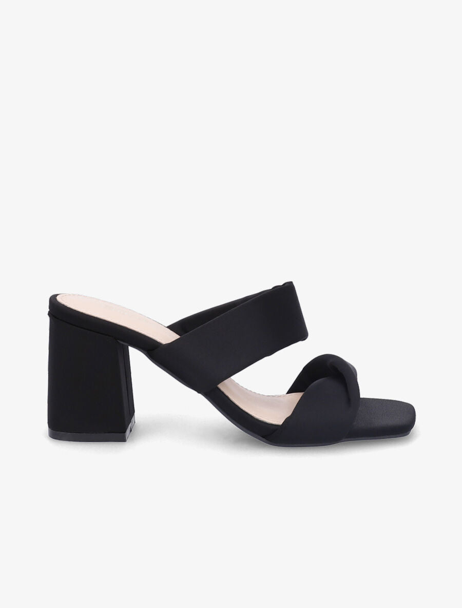 Mules en néoprène à ganses torsadées - Noir - 1