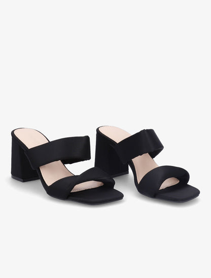 Mules en néoprène à ganses torsadées - Noir - 4