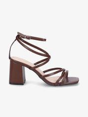 Sandales à brides et ganses fines - Marron - 5