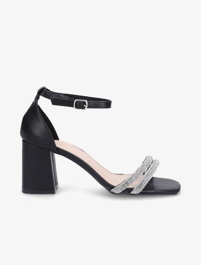 Sandales à ganses à strass - Noir - 2