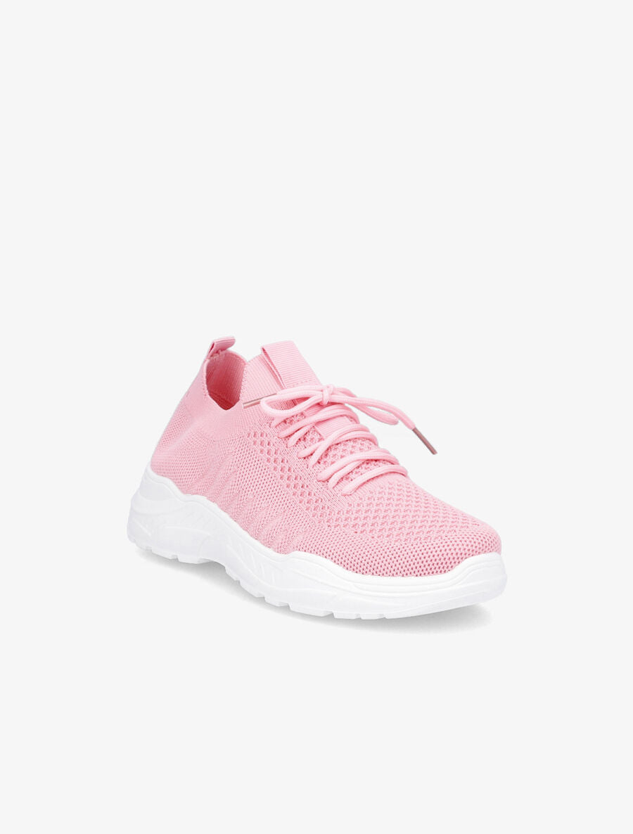 Sneakers à lacets en mesh - Rose bonbon - 2