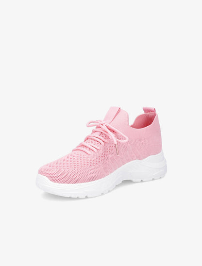 Sneakers à lacets en mesh - Rose bonbon - 3