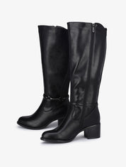 Bottes élastiquées à détail métallique - Noir - 5