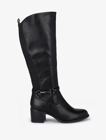 Bottes élastiquées à détail métallique - Noir - 2