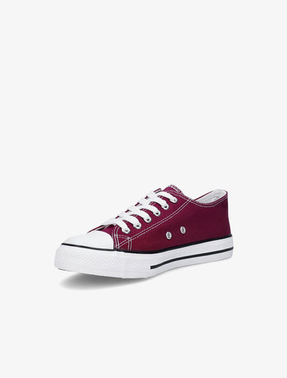 Tennis en toile à coutures contrastantes - Rouge brique - 3