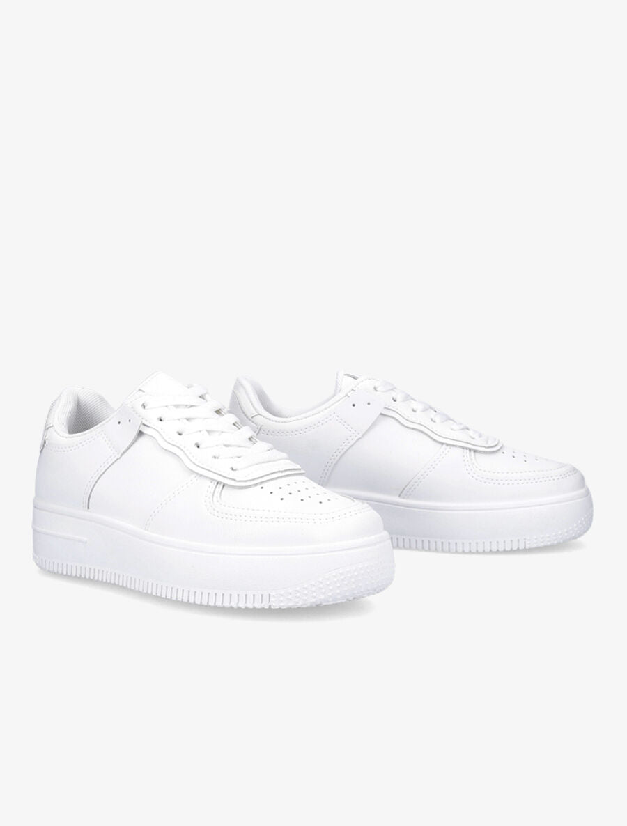 Sneakers à empiècements contrastants - Blanc - 4