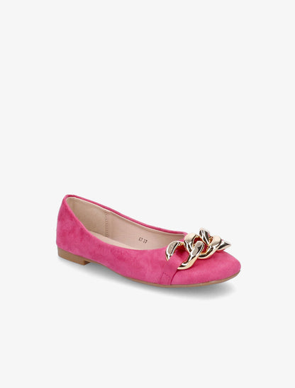 Ballerines à maillons et bouts carrés - Fushia - 2