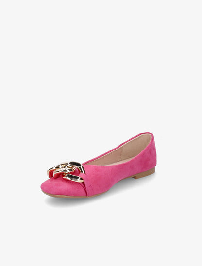Ballerines à maillons et bouts carrés - Fushia - 3