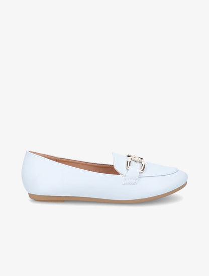 Mocassins en simili à boucles stylisées - Bleu clair - 5
