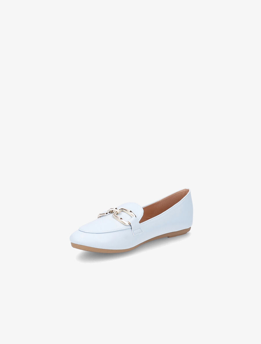Mocassins en simili à boucles stylisées - Bleu clair - 3
