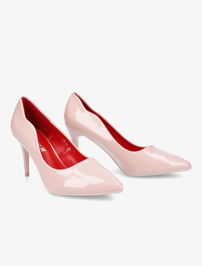 Escarpins vernis à bouts pointus - Rose poudré - 4