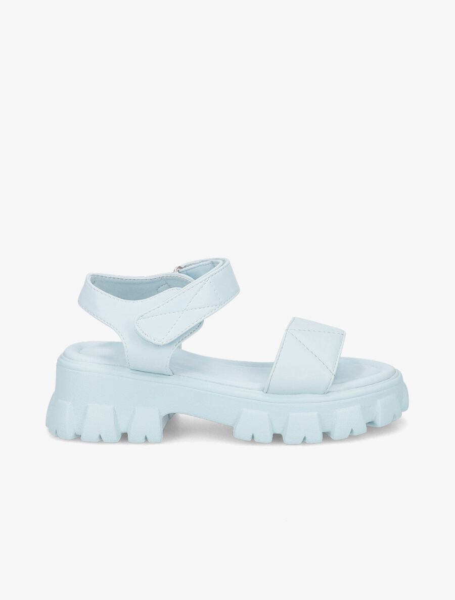 Sandales matelassées à semelles chunky - Bleu ciel - 5