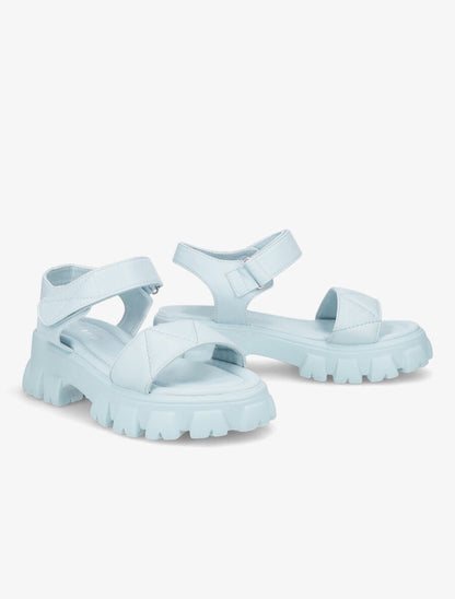 Sandales matelassées à semelles chunky - Bleu ciel - 4