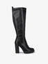 Bottes à talon et plateforme à strass - Noir - 1