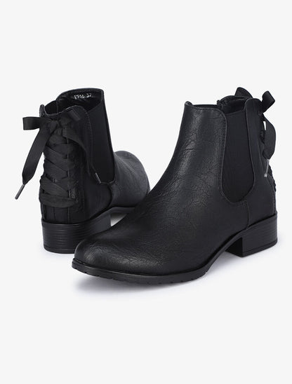 Chelsea boots à contrefort à corsage - Noir - 4