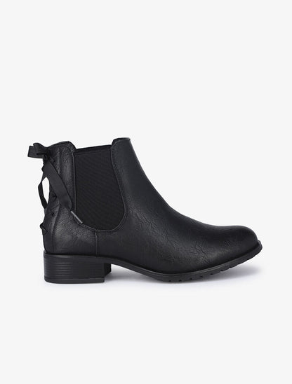 Chelsea boots à contrefort à corsage - Noir - 1