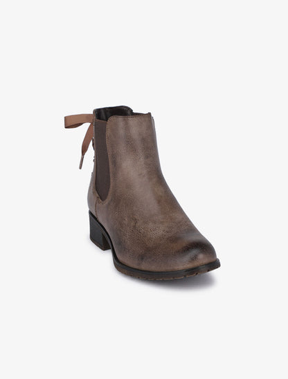 Chelsea boots à contrefort à corsage - Taupe - 3