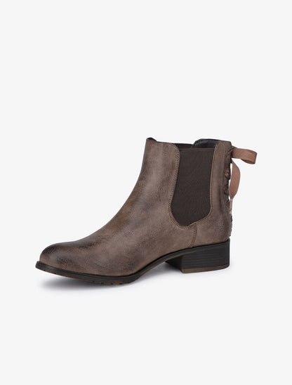Chelsea boots à contrefort à corsage - Taupe - 4