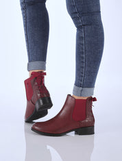 Chelsea boot à contrefort croco à corsage - Bordeaux - 1