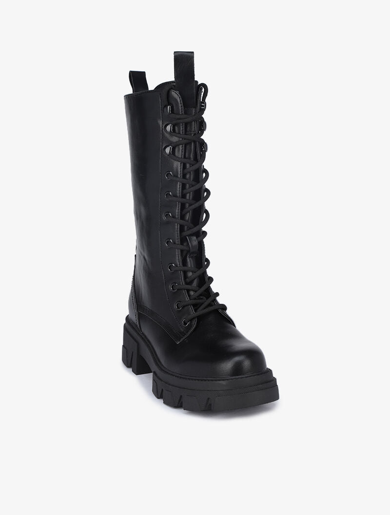 Boots montantes style militaire - Noir - 3