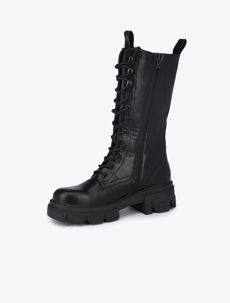 Boots montantes style militaire - Noir - 4