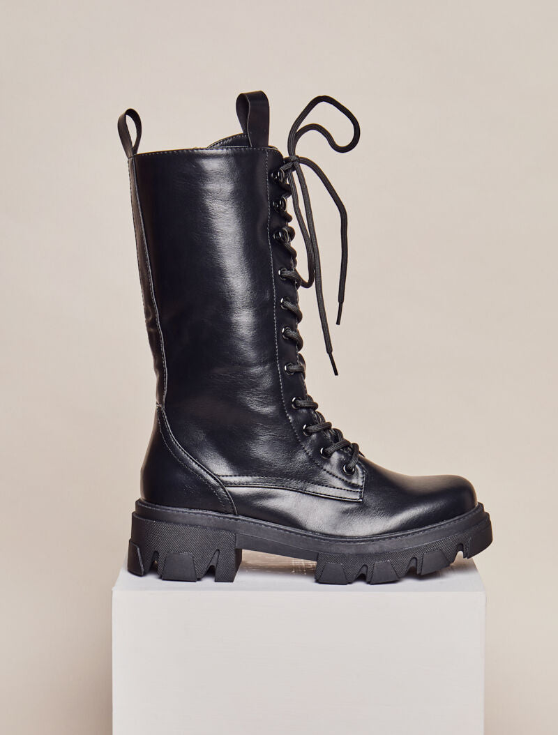 Boots montantes style militaire - Noir - 5