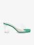 Mules transparentes à talons - Vert - 1