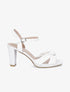 Sandales à talons unies et brides à noeud - Blanc - 1