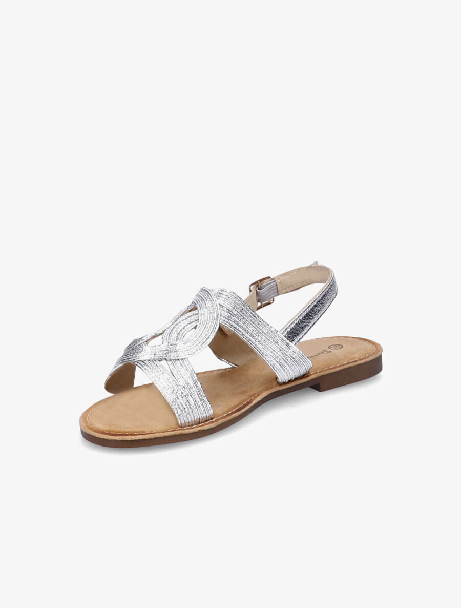 Nu-pieds à ganses entrelacées - Argent - 3